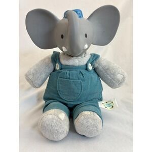 Miya & Alvin Elephant Plush‎ Toy Doll Blue Overalls Cute Stuffed Animal